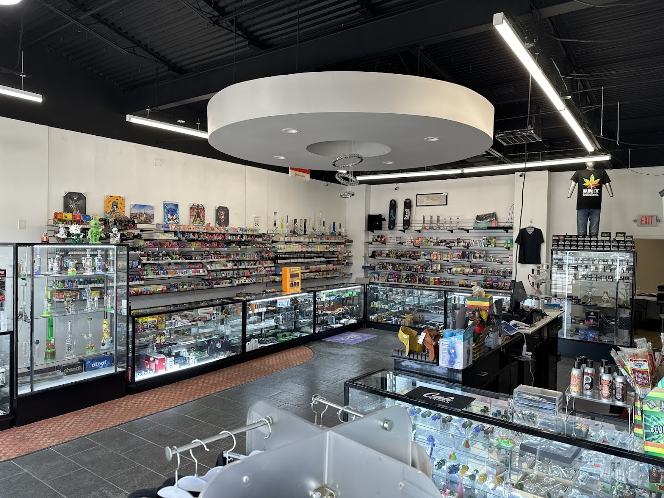 Inside Supreme Smoke & Vape, premium displays and lounge seating